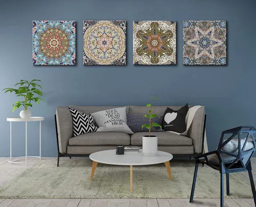 Miniatura 7 de dgbtcart Arte de Pared Mandala para Decoración de Baño, Arte Boho Cuadros Florales Impresiones de Pinturas para Decoración de Sala de Estar - Panel