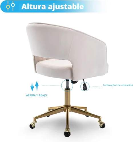 Miniatura 3 de Silla de oficina para el hogar, silla giratoria de terciopelo para escritorio, sillón de acento tapizado, sillas modernas acolchadas con mechones