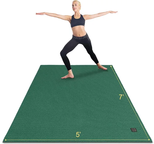 GXMMAT Large Yoga Mat 6'x4'/6'x6'/7'x5'(7mm/9mm), Extra Thick Workout Mats for Home Gym Flooring,Ultra Comfortable Non-Slip Quick Resilient Barefoot
