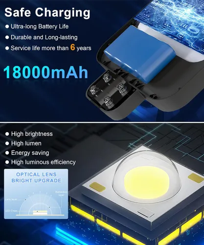 Miniatura 4 de JAYNLT X-8000W Luces de calle solares para exteriores, luces comerciales ultragrandes de 6500K para estacionamiento del atardecer al amanecer, luz