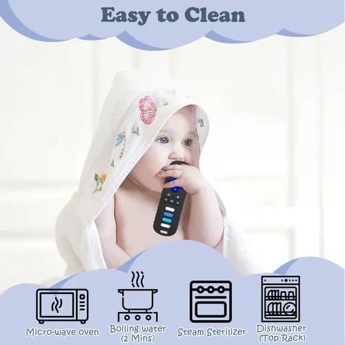 Miniatura 6 de YAPROMO Juguetes de Dentición de Silicona para Bebés, Juguete Control Remoto para Bebés de 3-18 Meses, Juguete de Dentición Control Remoto para Negro