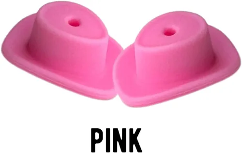 Miniatura 3 de Focal Beads - Sombrero de vaquero de silicona rosa Paquete de 12 unidades al por mayor para perchas de cuerda Freshie, bolígrafo con cuentas