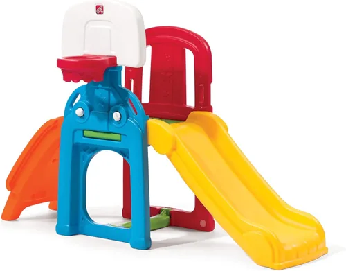 Step2 Game Time Sports Climber, Conjunto de Juegos para Interiores/Exteriores para Niños, Conjunto de Juegos para Patio Trasero, Tobogán, Pared de