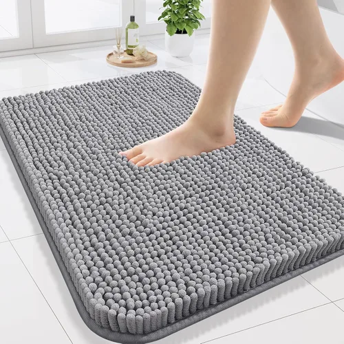 Miniatura 96 de Arotive Alfombras de baño de felpilla extrasuaves y absorbentes, de 24 x 16 pulgadas, lavables a máquina, parte trasera de goma antideslizante