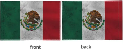 Miniatura 3 de Bandera de México con clip para ventana, 12 x 18 pulgadas, pancarta de decoración de automóvil de doble cara, protección UV de poliéster Bandera