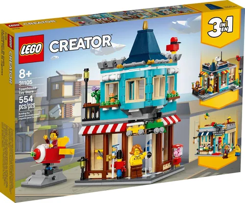 Miniatura 4 de LEGO Creator - Tienda de juguetes de casa adosada 31105, 3 en 1, juguete genial para construir para niños (554 piezas)