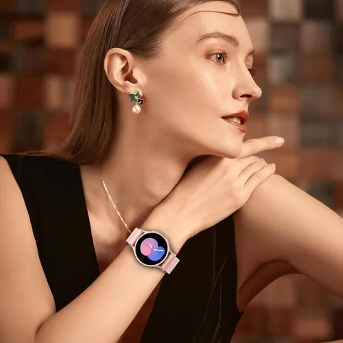 Miniatura 2 de Delidigi Correa elástica de reloj Galaxy para Samsung Galaxy Watch 7/6/5/5 Pro/4/FE/Active 2, 0.787 pulgadas, correa elástica de nailon suave y Rosa