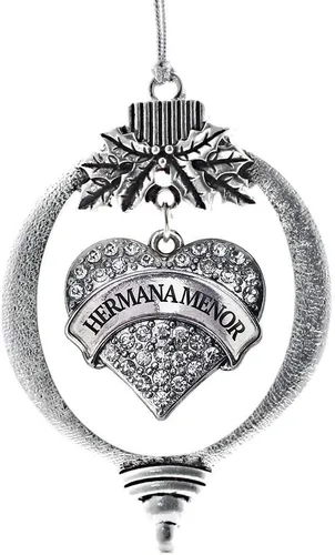 Miniatura 216 de Inspired Silver Adornos festivos de dije de corazón pave de plata con circonitas cúbicas