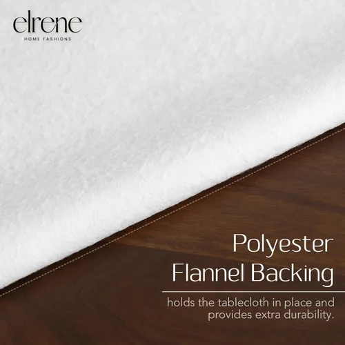 Miniatura 4 de Elrene Home Fashions - Mantel de vinilo resistente al agua y a las manchas con reverso de franela, 60 x 84 pulgadas, diseño navideño