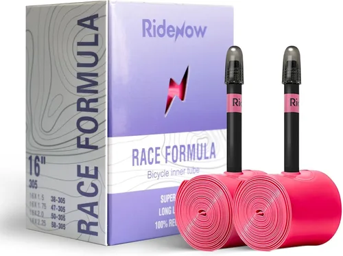 RideNow BMX Inner Tube 16",18",20" Wheel Sizes, Fits Tire Widths 1.9-2.5, 2-Pack Ultra-Light Puncture Resistant TPU Bike Tube with 45mm Presta