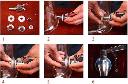 Miniatura 3 de Dispensador de cerveza, dispensador de bebidas de vidrio de barril de cerveza con grifo sin fugas y tapa de vidrio, gabinetes de vino de 5L/7.5L/10L