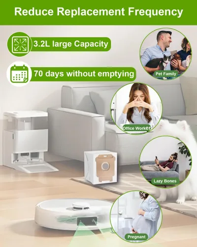 Miniatura 6 de ApexOne Paquete de 16 bolsas de vacío para iRobot Roomba 104 Combo, 105 Combo, 105 Vac, Plus 405 Combo, Max 705 Vac, Max 705 Combo, Plus 504 Vac