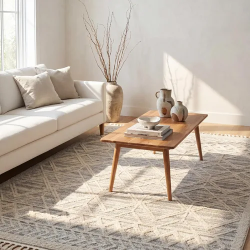 nuLOOM Ansley - Alfombra marroquí con borlas de 7 x 9, color gris claro, diseño bohemio con textura alta-baja, pelo alto de felpa, resistente a las