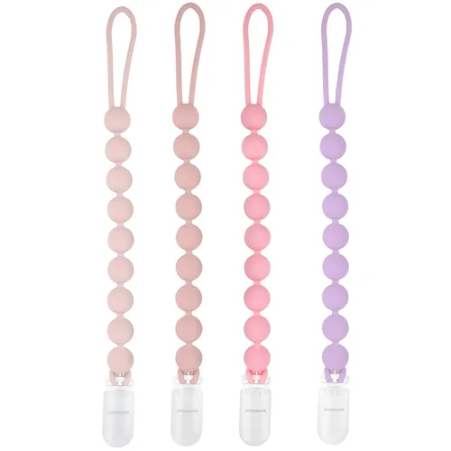 Miniatura 9 de MINMUNJIU Clips para chupete para bebé, paquete de 6 clips flexibles y suaves de silicona para chupete para niñas, artículos esenciales para recién