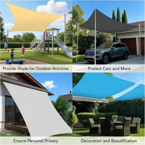 Miniatura 7 de Shade&Beyond Toldo parasol personalizado de 06 x 10 pies, rectangular, con bloqueo UV, transpirable, curvo, para patio trasero, terraza, Negro