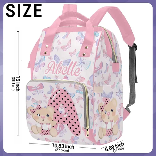 Miniatura 4 de Mochila personalizada para pañales con nombre, mochila grande multifuncional personalizada para pañales de gran capacidad, bolsa de mamá para nueva