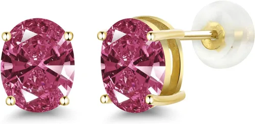 Miniatura 153 de Gem Stone King Aretes de oro de 14 quilates con piedra natal ovalada de 0.315 x 0.236 in Aretes de oro para mujer