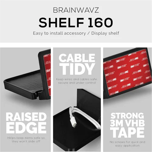 Miniatura 5 de BRAINWAVZ Estante de montaje en pared sin taladros para cámaras de seguridad, monitores de bebé, altavoces y más, soporte universal, fuerte