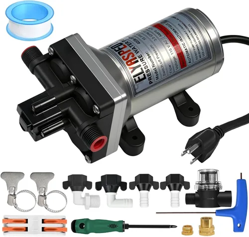 Miniatura 12 de 2025 mejorada 2088-422-144 bomba de agua dulce para RV, bomba de agua de diafragma autocebante de 12 V 3.3 GPM, 45 PSI, incluye interruptor