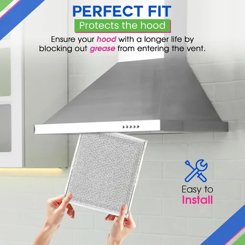 Miniatura 5 de Filtro de repuesto para campana extractora Braun Nu-Tone BP55, filtro de grasa de campana de 8 x 9.5 pulgadas, filtro de ventilación de malla