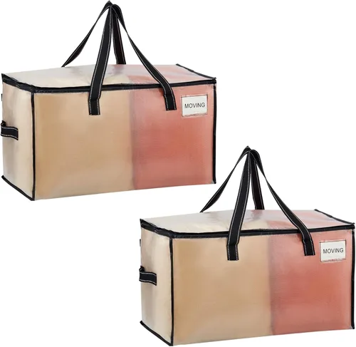 Miniatura 42 de VENO Paquete de 4 bolsas de mudanza resistentes, bolsas de almacenamiento de ropa y edredón con ventana transparente, suministros de embalaje