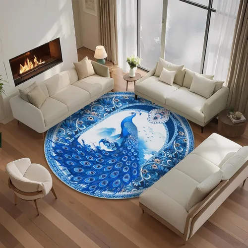 Miniatura 49 de Alfombra abstracta de 3 x 5 para sala de estar, dormitorio, entrada, color azul