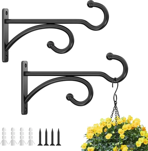 Miniatura 8 de Ganchos para colgar plantas de 6 pulgadas para interiores y exteriores, soportes de pared para plantas colgantes, canastas, campanillas de viento
