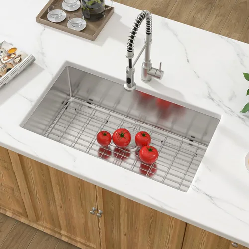 Miniatura 6 de Fregadero de cocina empotrado 30 - Fregadero empotrado de 30"x19" de acero inoxidable calibre 16 de un solo tazón debajo de la encimera