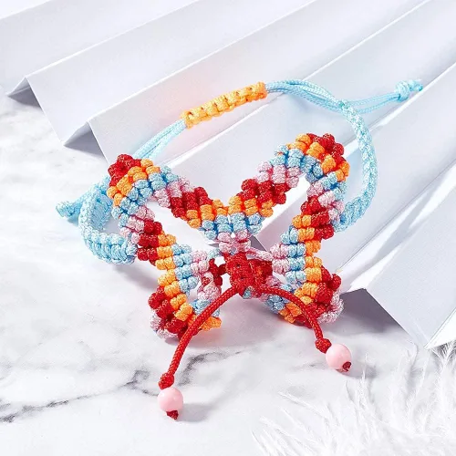 Miniatura 6 de Cordón de nailon trenzado de 150 yardas, cuerda roja de 0.020 in para pulsera, hilo de cuentas de nailon para collar Kumihimo, joyas, borlas