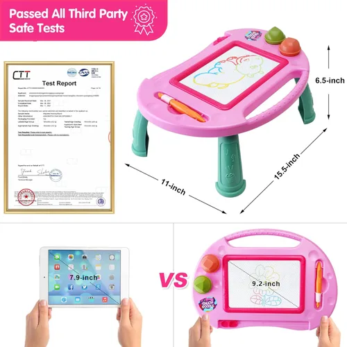Miniatura 3 de Juguetes para niñas de 1 a 2 años, tablero de dibujo magnético, juguetes para niñas de 2 a 3 años, tablero de garabatos borrable para niños, juguete