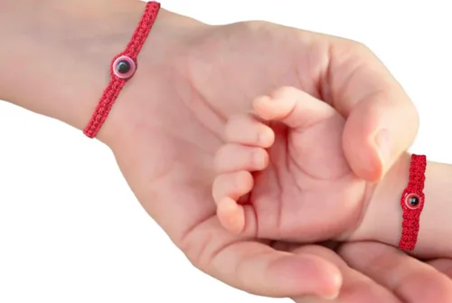 Miniatura 6 de Pulsera roja para bebés, niña y bebé. Amuleto de protección para bebé. Cuerda para la buena suerte y el mal de ojo. Pulsera infantil para bebé