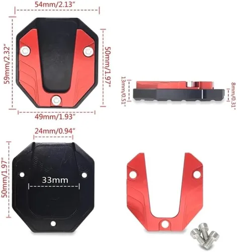 Miniatura 3 de Motorcycle Kickstand Pad Scooter Motorcycle Kickstand Extender Foot Side Stand Extension for Support for TRK 502x Accessories