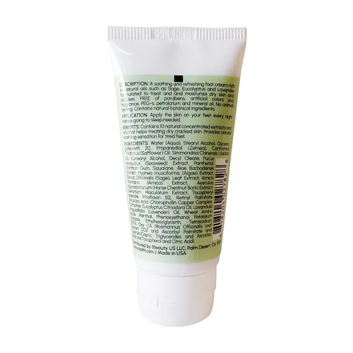 Miniatura 2 de Crema hidratante natural para pies con romero, lavanda, eucalipto, salvia y algas marinas, 2 onzas