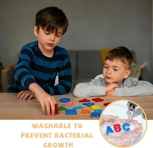 Miniatura 4 de Letras magnéticas del alfabeto para el aula, 238 imanes de color minúsculas para refrigerador, letra magnética ABC de doble cara para niños de 3