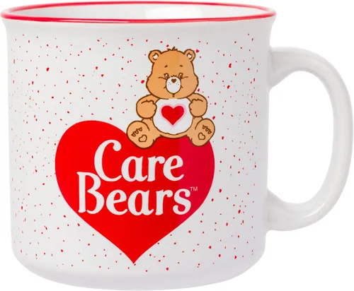 Miniatura 19 de Silver Buffalo - Taza de cerámica de campamento de Los Ositos Cariñositos con purpurina y frase «Positive Vibes» de 20 onzas Care Bears Vibes