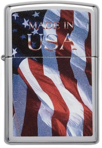 Miniatura 2 de Zippo encendedores con la bandera de EE. UU. Cromado