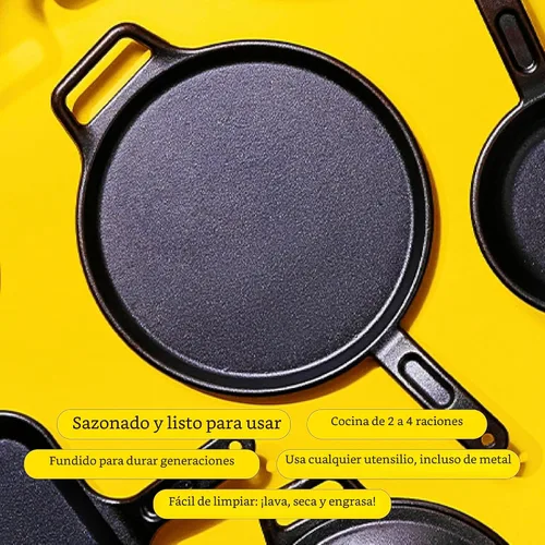 Miniatura 2 de Lodge BOLD Plancha de Hierro Fundido Sazonado de 12 Pulgadas, Utensilios de Cocina de Diseño Vanguardista