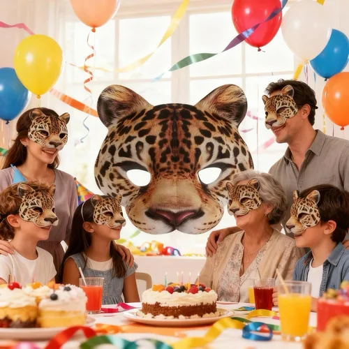 Miniatura 5 de Hosfairy 1Pcs Halloween Half Face Masquerade Masks Animal Leopard Masks for Halloween Carnival Party Dress Up Costume Props