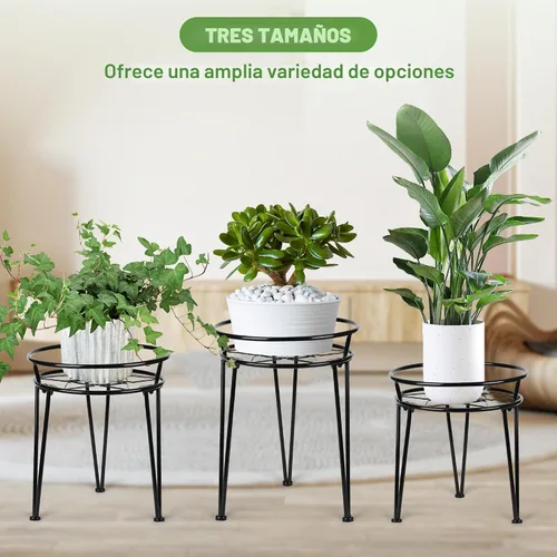 Miniatura 5 de Soporte de metal para plantas, soporte para plantas interiores y exteriores, flores metálicas inoxidables, soportes para plantas urbanas y rústicas