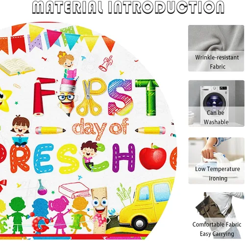 Miniatura 6 de AIBIIN Telón de fondo de regreso a clases de 7 x 5 pies para niños, primer día de preescolar, jardín de infantes, decoración de fiesta, pizarra
