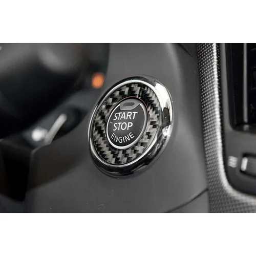 Miniatura 7 de Xotic Tech - Cubierta de anillo de botón de arranque de motor estilo fibra de carbono compatible con Infiniti Q50 Q60 2014-2019