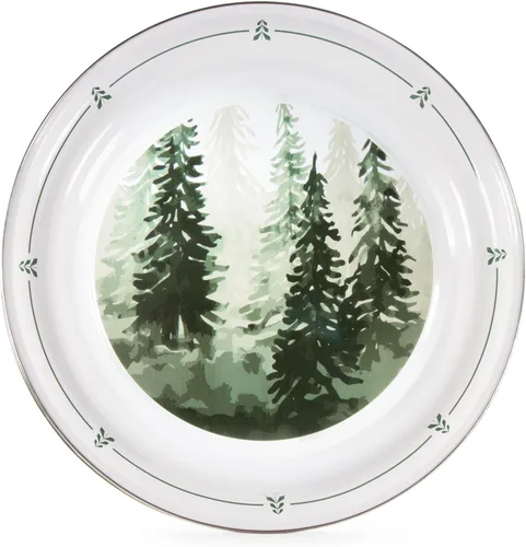 Miniatura 8 de Golden Rabbit Enamelware - Patrón de cangrejo azul - Bandeja redonda de 20 pulgadas para servir