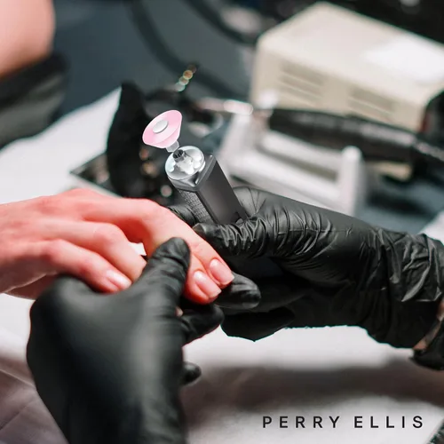 Miniatura 5 de Perry Ellis Lima de uñas eléctrica inalámbrica con luz LED, mango recargable por USB con 5 cabezales intercambiables, taladro eléctrico para uñas