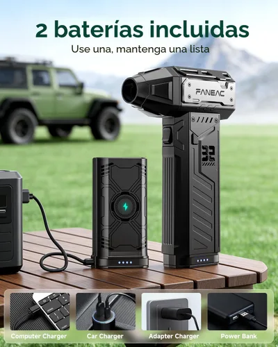 Miniatura 2 de Plumero de aire eléctrico – Paquete de 2 baterías intercambiables, soplador de aire comprimido de 150,000 RPM, plumero de aire inalámbrico de 3
