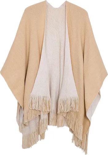 Urban CoCo Poncho vintage de invierno para mujer, capa con borlas, chal envolvente