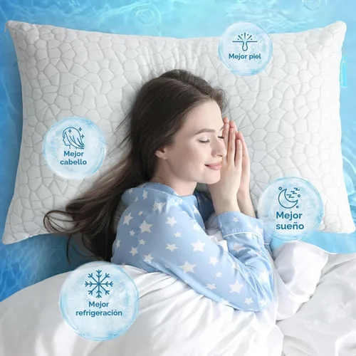 Miniatura 7 de SUPA MODERN Almohada refrescante de tamaño estándar, 1 paquete, almohadas de espuma viscoelástica trituradas CertiPUR-US, almohadas de cama frescas