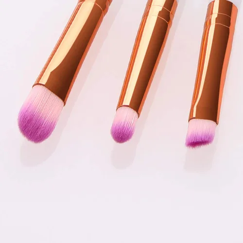 Miniatura 5 de Cepillo de maquillaje de cerdas de nailon con mango de madera, kit de brochas de rubor en polvo para mujer (T- 03-005) para mujeres y niñas