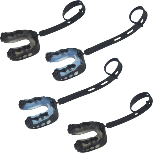 Protector bucal de fútbol, paquete de 4 protectores bucales con correa para jóvenes, protector bucal deportivo para jóvenes y adultos, protector