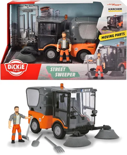 Miniatura 6 de DICKIE TOYS - Barredora de calle Kärcher, para niños de 3 años en adelante, vehículo de limpieza (7.7 in) con numerosas funciones, incluye