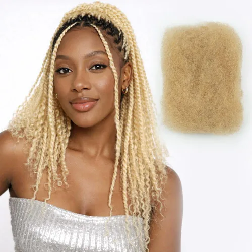Miniatura 21 de FASHION IDOL Afro Kinkys - Cabello humano a granel para extensiones de rastas, reparación de Loc, trenzado, giro apretado, cabello humano afro